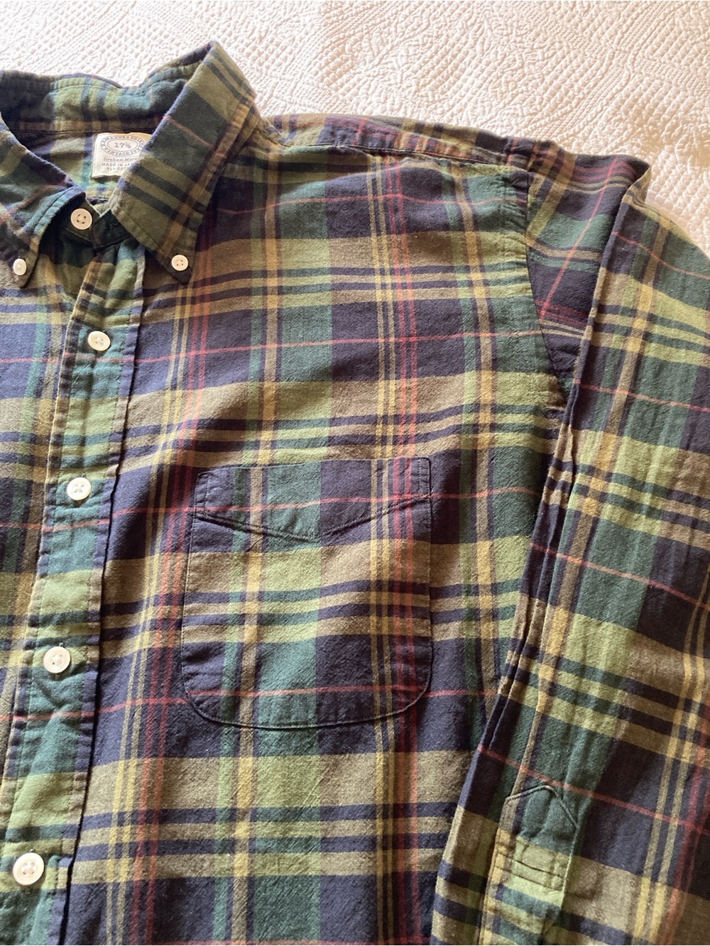 VINTAGE IVY BUTTON-DOWN INDIAN MADRAS SHIRT